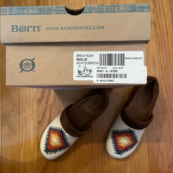 BORN  Bailee Shoes in White Multi  - Women’s Size 8 - New In Box - Picture 5 of 8
